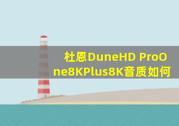 杜恩DuneHD ProOne8KPlus8K音质如何